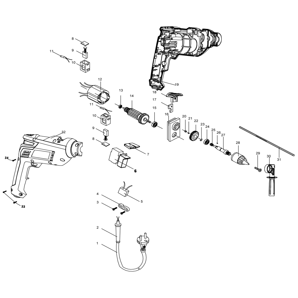 Дрели ударные ДУ-750