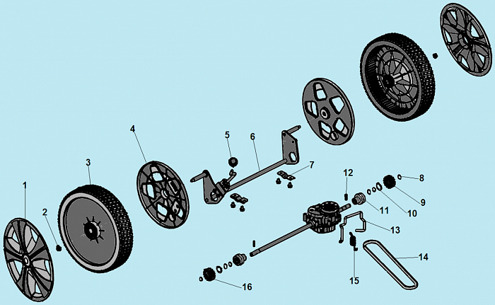 4 КОЛЕСА - РЕМЕНЬ Газонокосилка CHAMPION LM5131