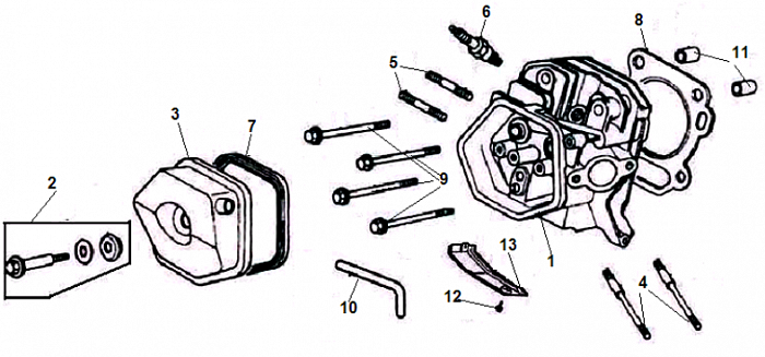 2 ДЕТАЛИ ДВИГАТЕЛЯ - БЛОК - СВЕЧА - ГОЛОВКА - КЛАПАНА - ПРОКЛАДКИ ГЕНЕРАТОР CHAMPION GG7501E-3