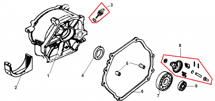 5 ДЕТАЛИ ДВИГАТЕЛЯ - БЛОК - СВЕЧА - ГОЛОВКА - КЛАПАНА - ПРОКЛАДКИ ГЕНЕРАТОР CHAMPION LPG6500E
