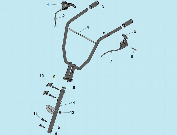 1 РУЧКА - ТРОС ГАЗА КУЛЬТИВАТОР CHAMPION ВC4311
