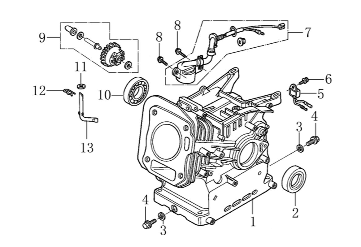 ЗАПЧАСТИ ДЛЯ МОТОПОМПЫ БЕНЗИНОВОЙ ELITECH МБ 600 Д 50 (КАРТЕР)