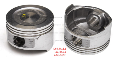 Поршень D70x18, 1.5x1.5x2.5, H47, 170F. СГБ 3000Р ПРО. СМ. 0104.047120